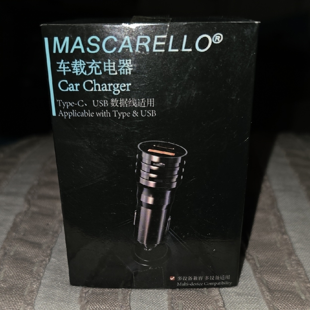 Black Car Charger - Type-C & USB